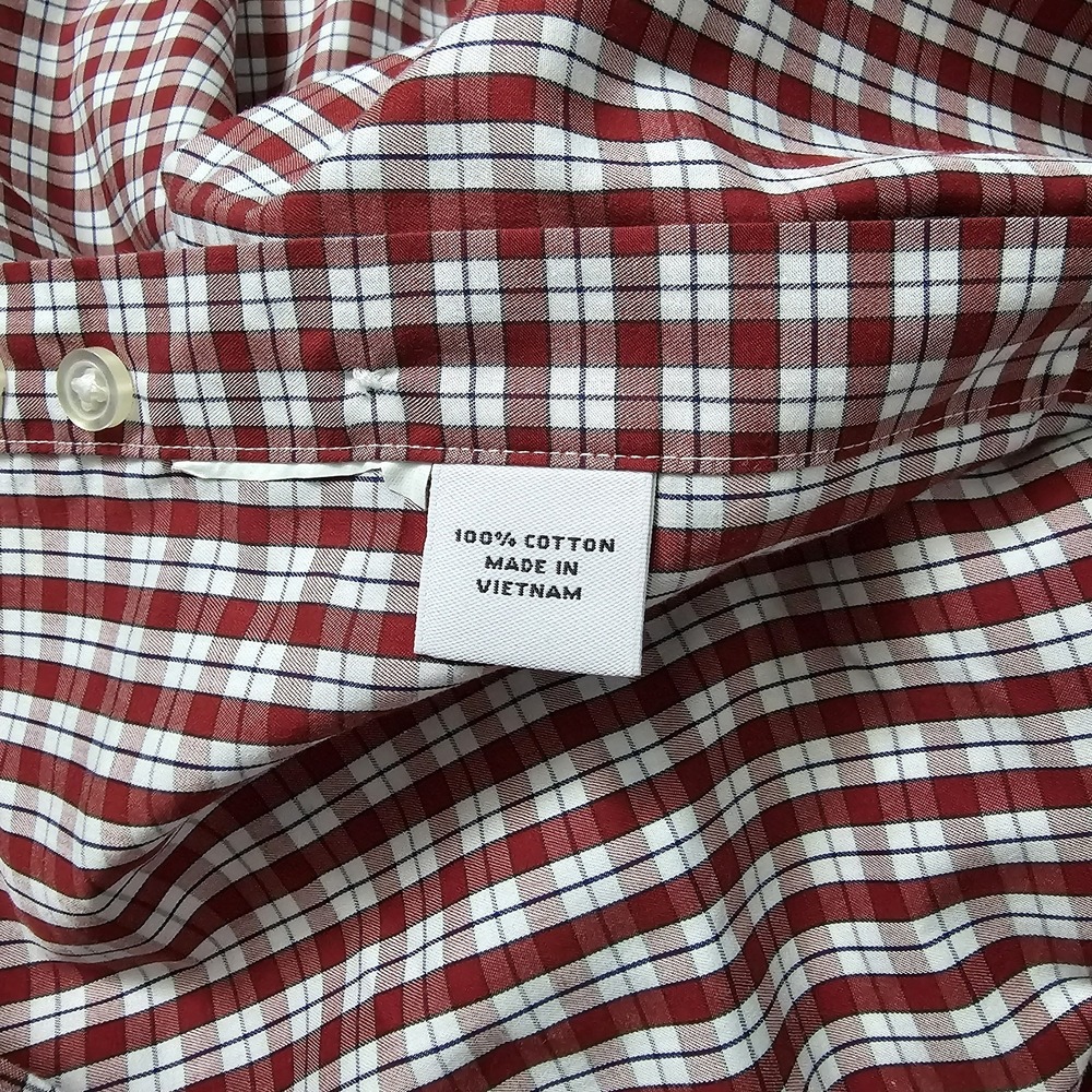Proper Cloth Mens XL Red Gingham Check Long Sleeve Dress Shirt Button Up Preppy - Picture 9 of 9